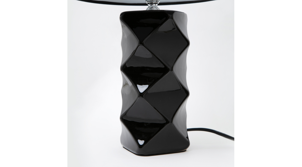 Lampa stołowa ceramiczna geometric czarna 40 cm