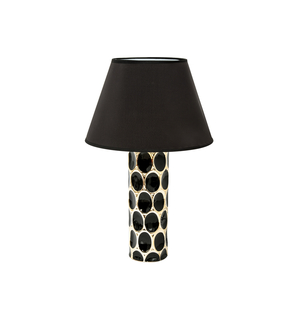 Lampa stołowa ceramiczna czarno-złota 55 cm