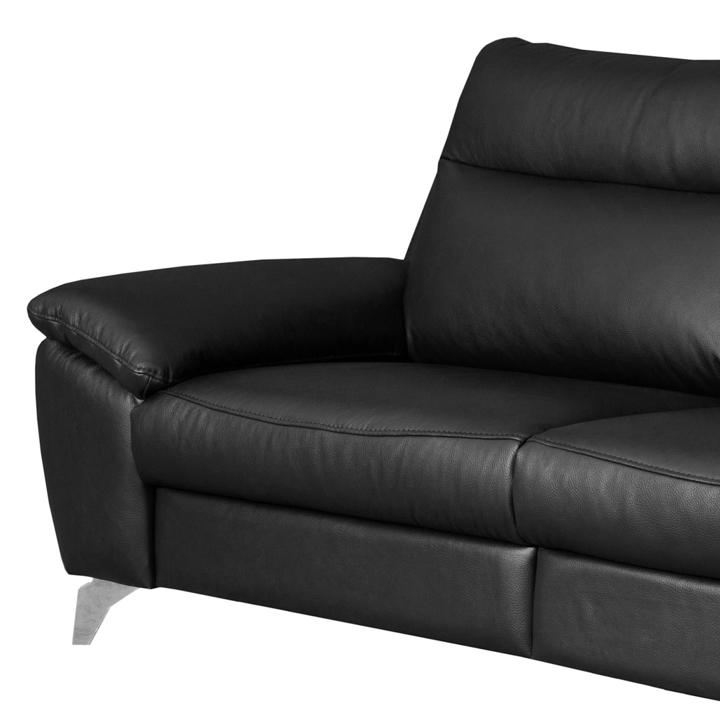 Sofa skórzana z funkcją relaks czarna PERLE