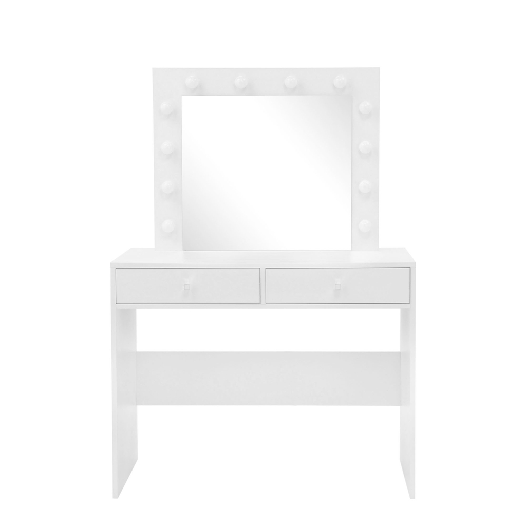 Toaletka z lustrem i oświetleniem biała