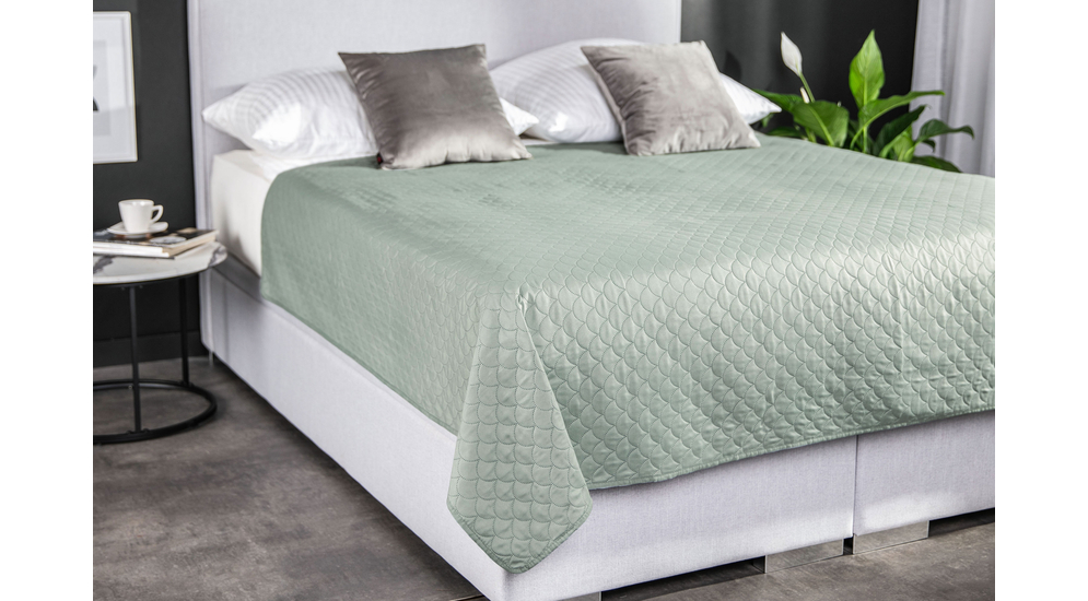 Narzuta na łóżko zielona NICEA 200x220 cm