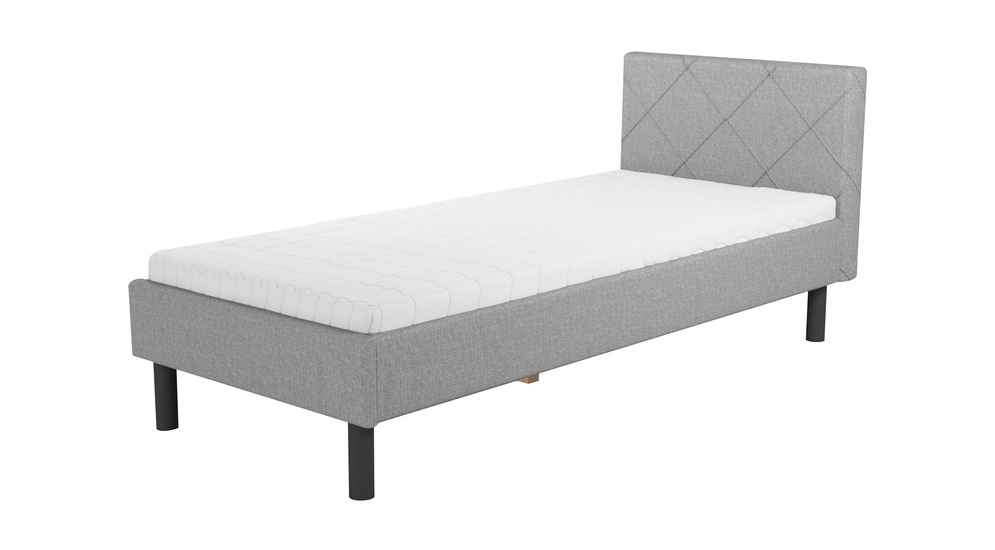 Rama łóżka szara BASIC ALBERTO 90x200 cm