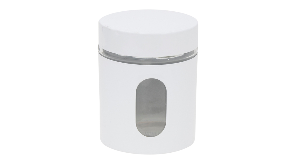 Pojemnik słoik szklany z metalową pokrywką biały JORIS 0,5 l