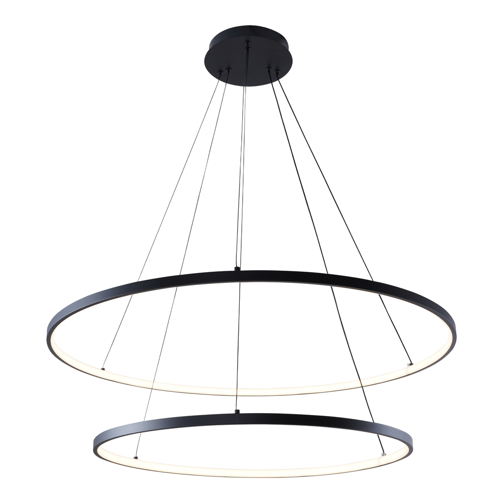 Czarna, 2-pierścieniowa lampa BRENO to oświetlenie, które z powodzeniem rozjaśni przestrzeń oraz doda Twojemu salonowi nowoczesnego charakteru.