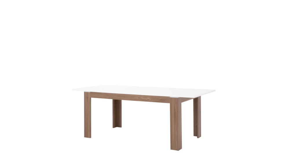 Stół rozkładany z białym blatem w połysku