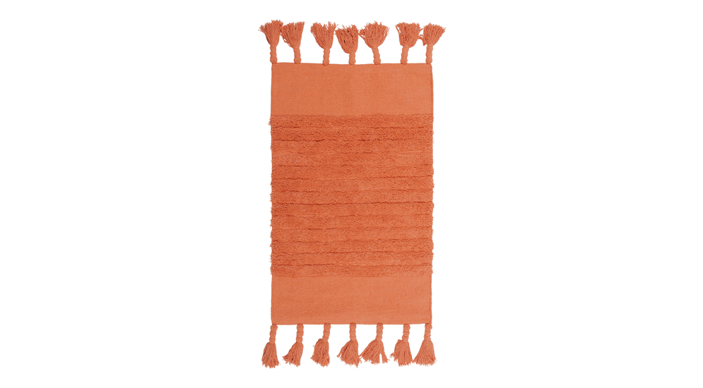 Dywanik bawełniany z frędzlami pomarańczowy BOHO 60x100 cm