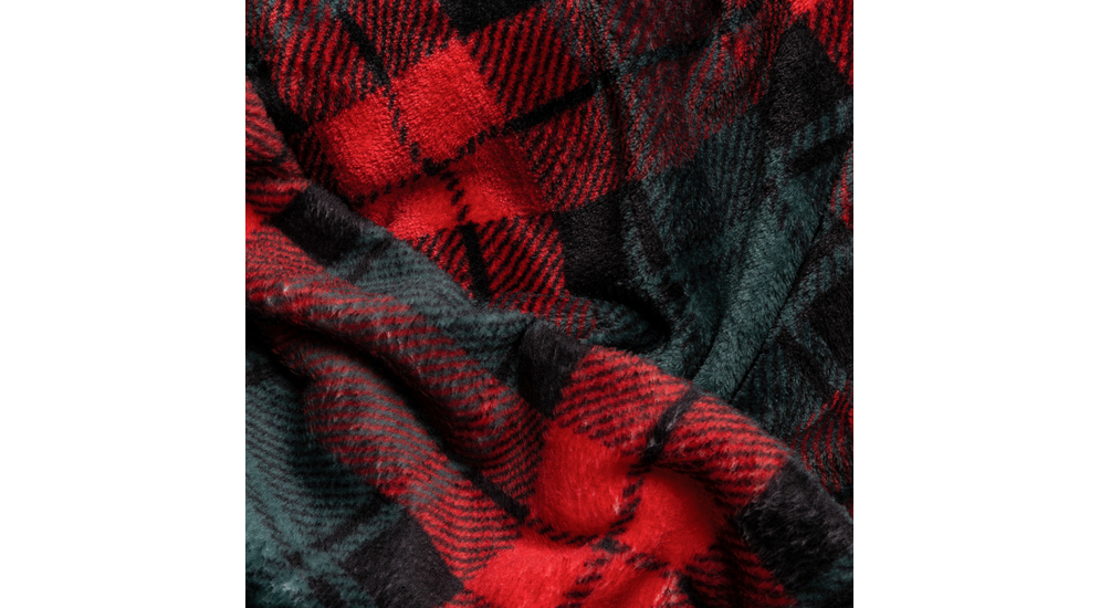 Koc w szkocką kratę zielono-czerwony TYLOR 150x200 cm