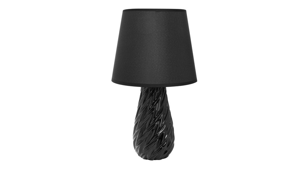 Lampa stołowa ceramiczna czarna 39 cm