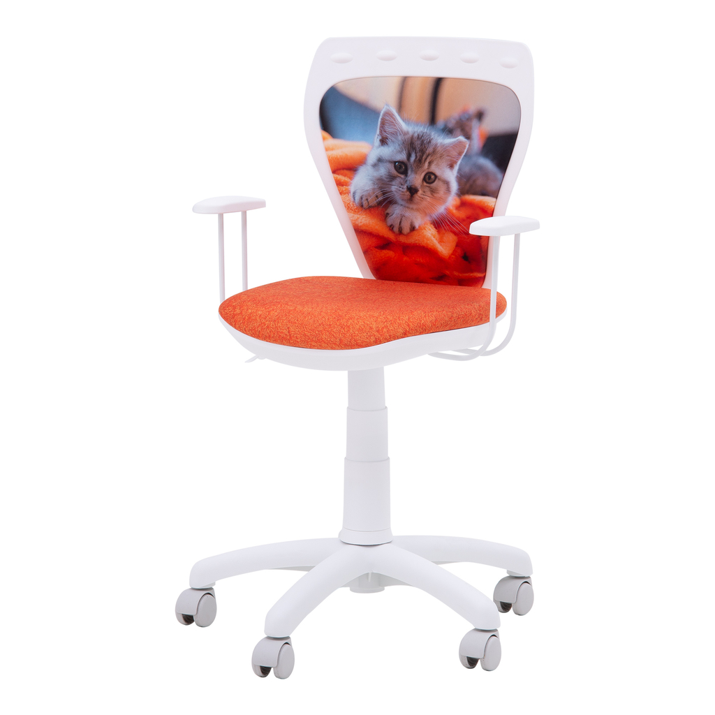 Krzesło obrotowe dla dziecka MINISTYLE WHITE kot