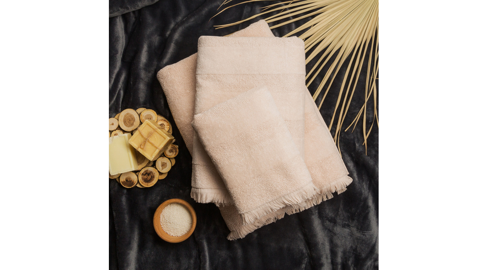 Ręcznik bawełniany krem LANETTE 50x90 cm