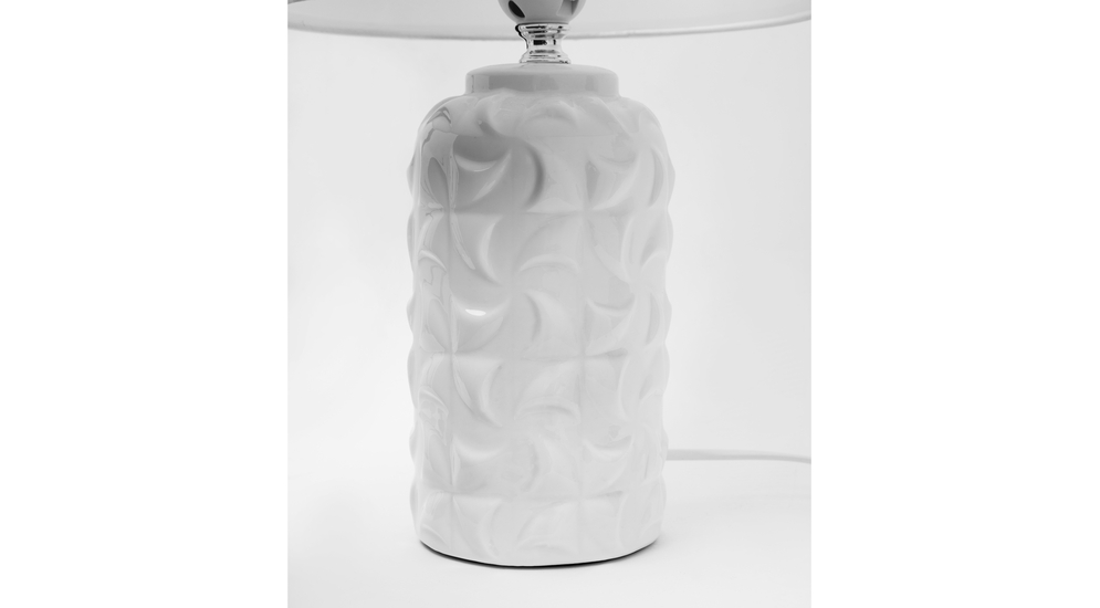 Lampa stołowa ceramiczna whirl biała 39 cm
