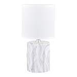 Lampa stołowa z abażurem biała 27 cm