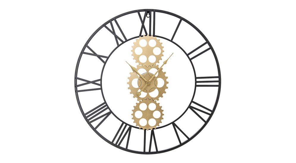 Zegar ścienny czarno-złoty 60 cm