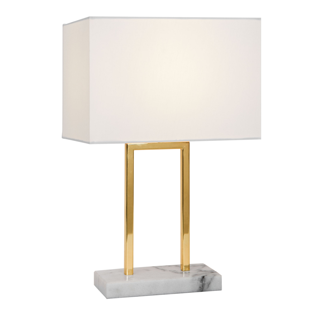 Lampa stołowa prostokątna biała CARLOS