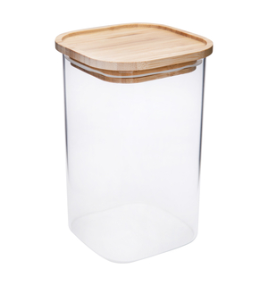 Pojemnik szklany z bambusową pokrywką 1,3 l