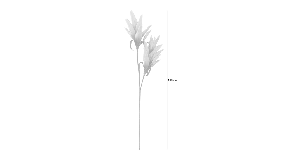 Grafika poglądowa - wysokość sztucznego kwiatka GREEN. 