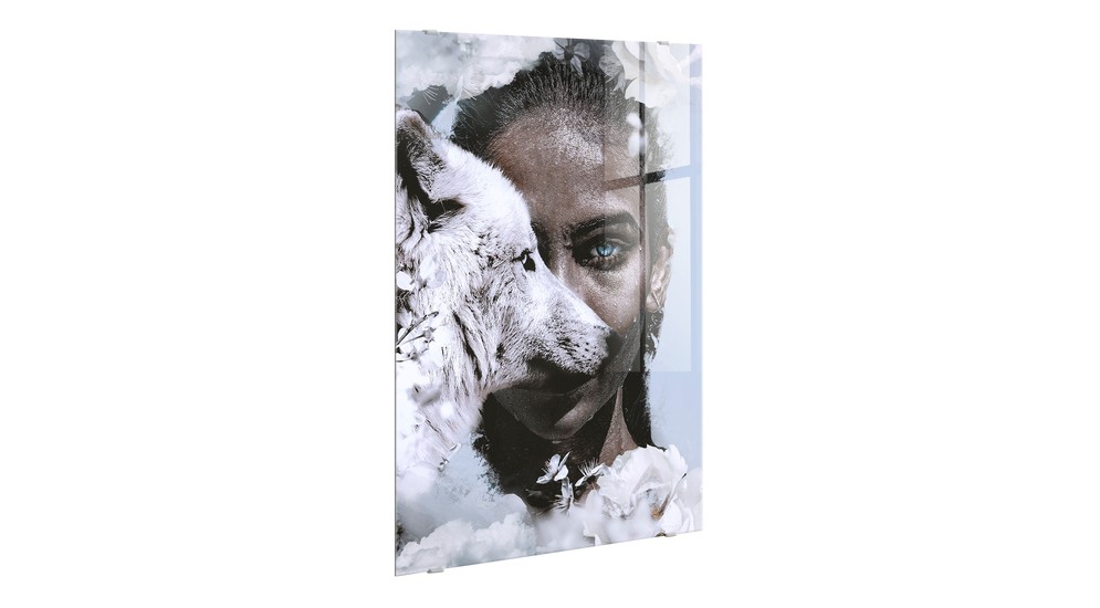 Obraz na szkle GLASSPIK WOLF WOMEN 80x120 cm
