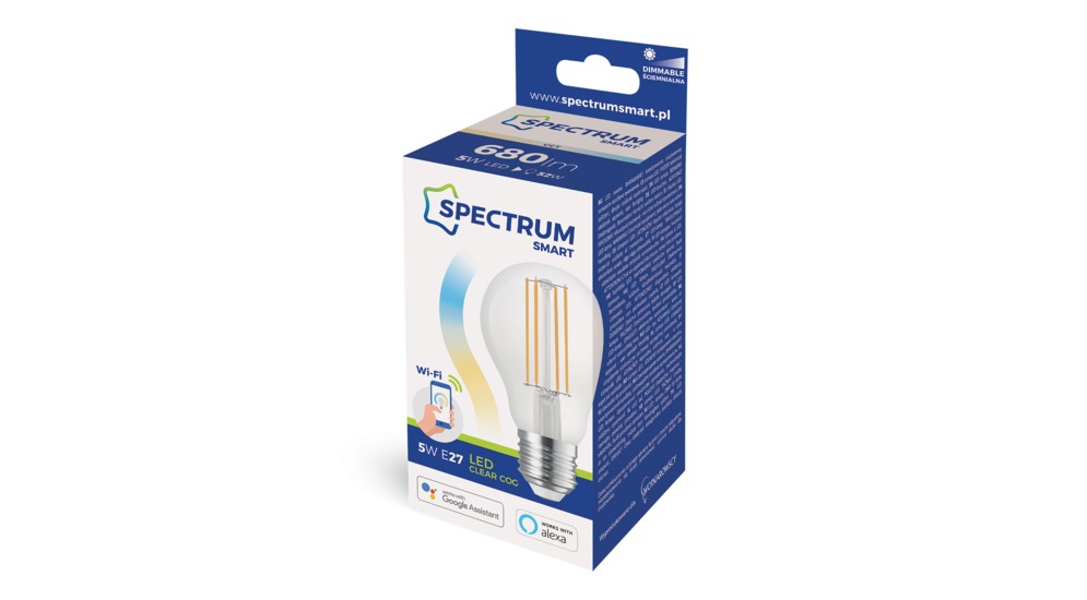 Żarówka LED E27 5W WI-FI GLS SPECTRUM SMART