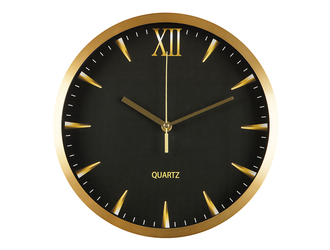 Zegar ścienny czarno-złoty 30,5 cm