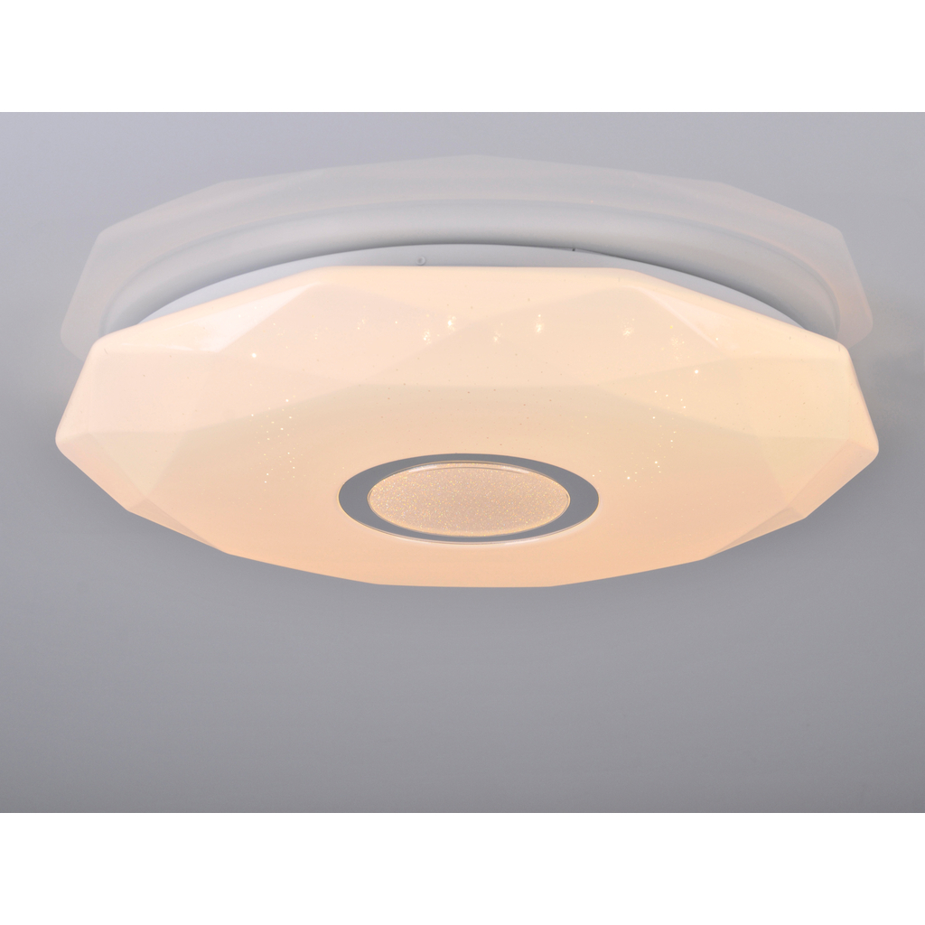 Plafon DIAMOND sterowany pilotem to lampa, dzięki której dostosujesz poziom oświetlenia do własnych potrzeb. Wystarczy wziąć do ręki kontroler, by zmieniać natężenie i barwę światła