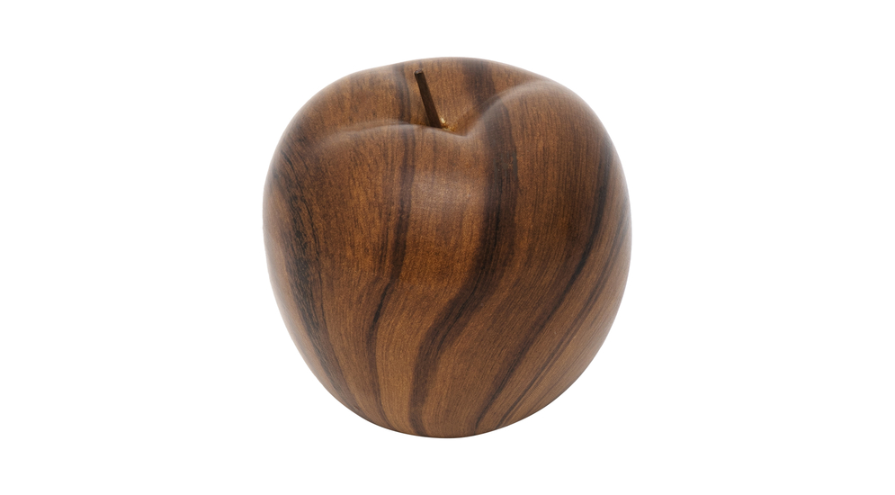 Ozdoba ceramiczna jabłko efekt drewna 9 cm