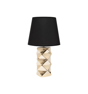 Lampa stołowa ceramiczna  geometric czarno-złota 40 cm