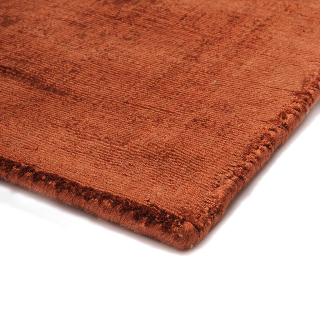 Dywan ręcznie tkany z wiskozy rudy terrakota PREMIUM 160x230 cm