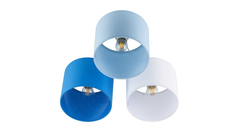 Lampa sufitowa 3 abażury niebieski METIS