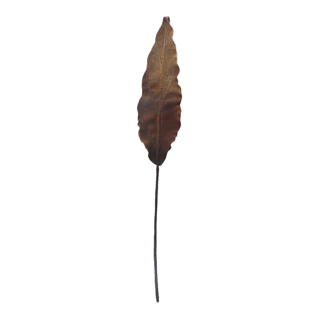 Sztuczny liść z pianki w kolorze brązowym o wysokości 125 cm. 