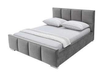 Łóżko bez pojemnika szare FABRIZZIO SQUERE 160x200 cm