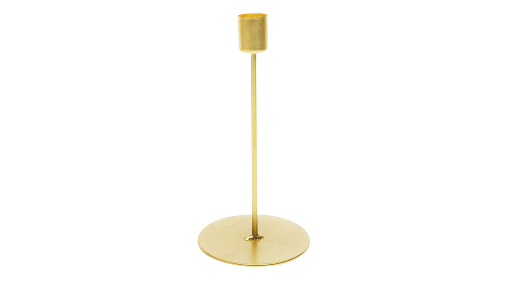Świecznik metalowy na jedną świecę złoty 20 cm