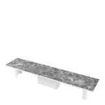 Stół rozkładany KOLOS MAX biały / ciemny nadruk marmur mat