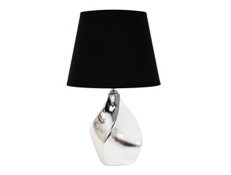 Lampa stołowa ceramiczna czarno-srebrna 31 cm