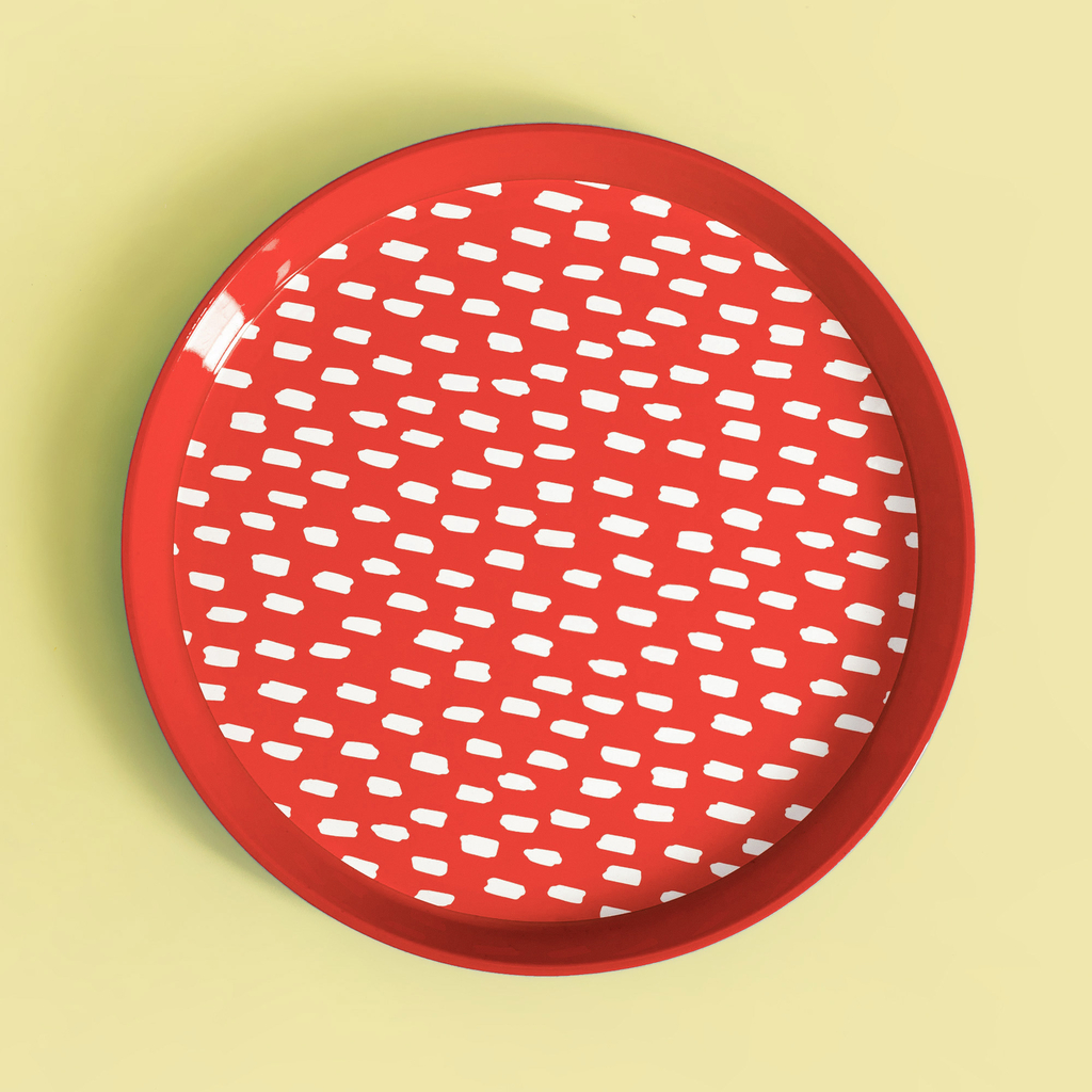 Zestaw 4 talerzy plastikowych czerwony, 21 cm