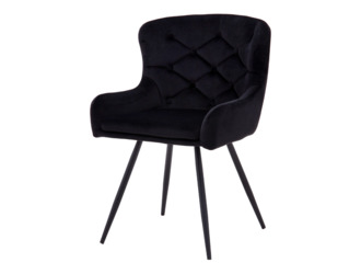 Krzesło tapicerowane czarne LAVEL