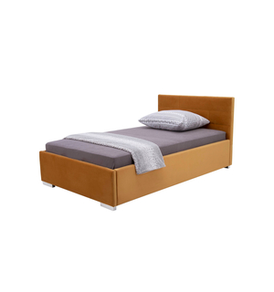 Łóżko musztardowe z pojemnikiem MEZO 120x200 cm