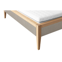 Dębowa rama łóżka beż LUNA 140x200 cm