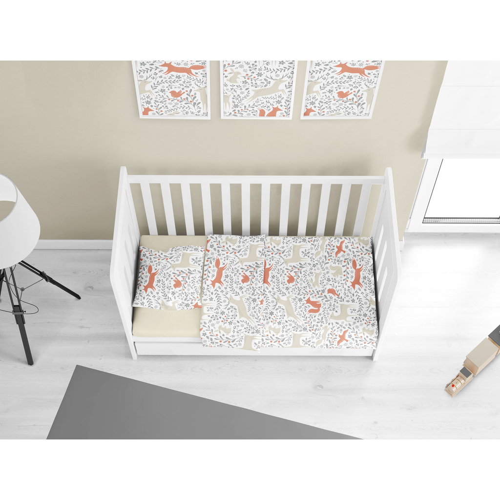 Pościel do łóżeczka dla niemowląt ZWIERZĘTA 90x120 cm