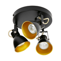 Lampa sufitowa 3 reflektory czarno-złota ORO FALCO