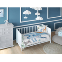 Pościel do łóżeczka dla niemowląt bambusowa niebieski SŁOŃ/ŻYRAFA 90x120 cm