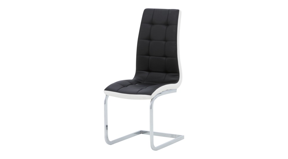 Krzesło pikowane czarno-białe ekoskóra KIER