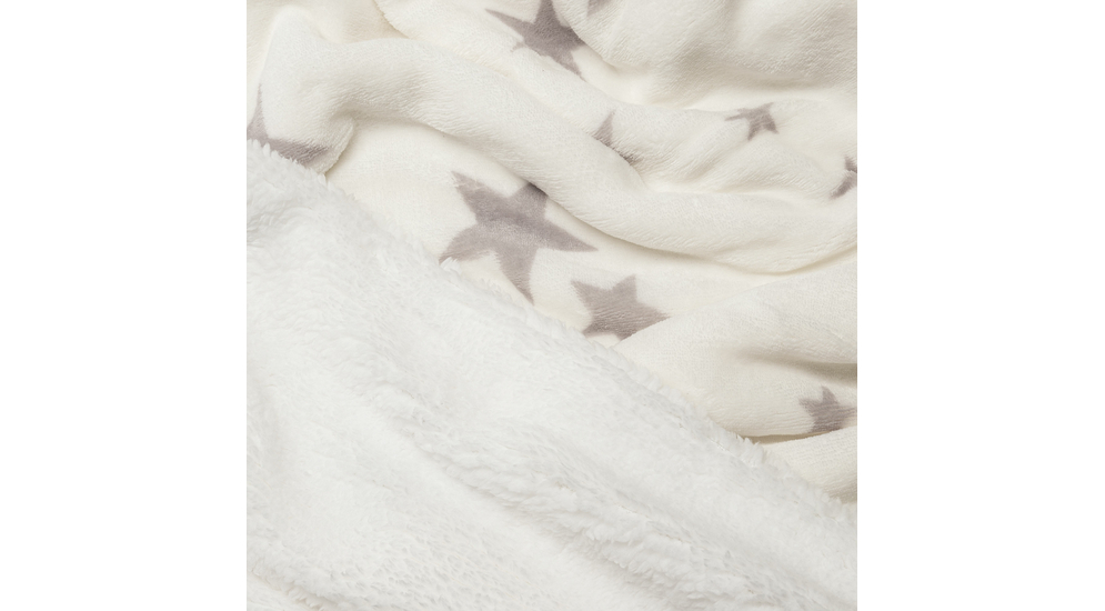 Koc w gwiazdki biały SHERPA 150x200 cm