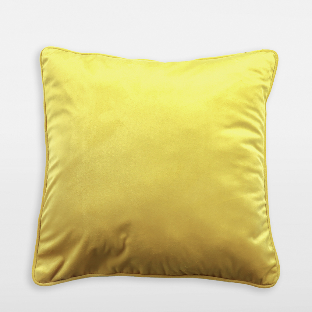 Żółta poszewka na poduszkę welurowa