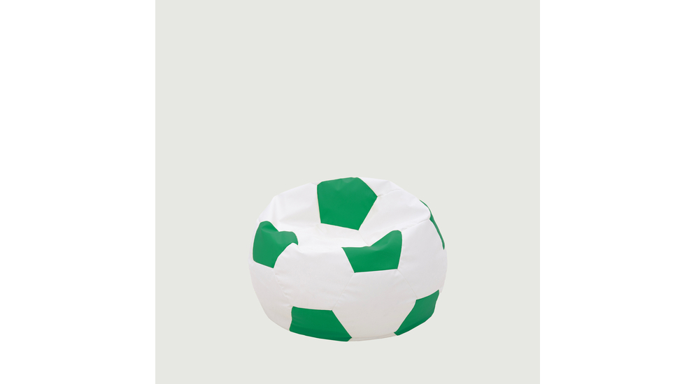 Puf dla dzieci piłka biało-zielony SPORT M