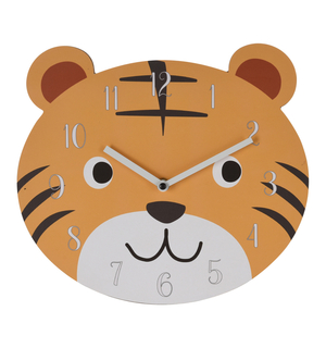 Zegar ścienny do pokoju dziecięcego pomarańczowy MIŚ 27,5x31 cm