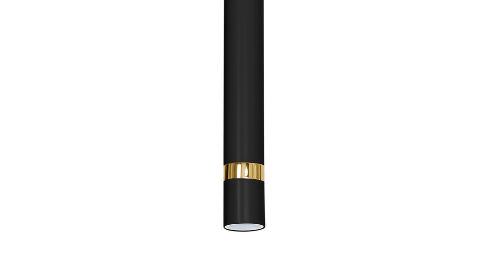 Lampa wisząca lofrowa tuba czarno-złota RENO