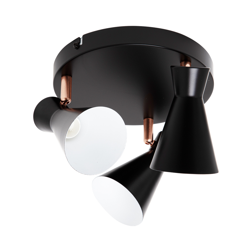 Lampa sufitowa ORO BRANTA posiada oprawę dla 3 żarówek LED typu E14 i mocy maksymalnej 10W.