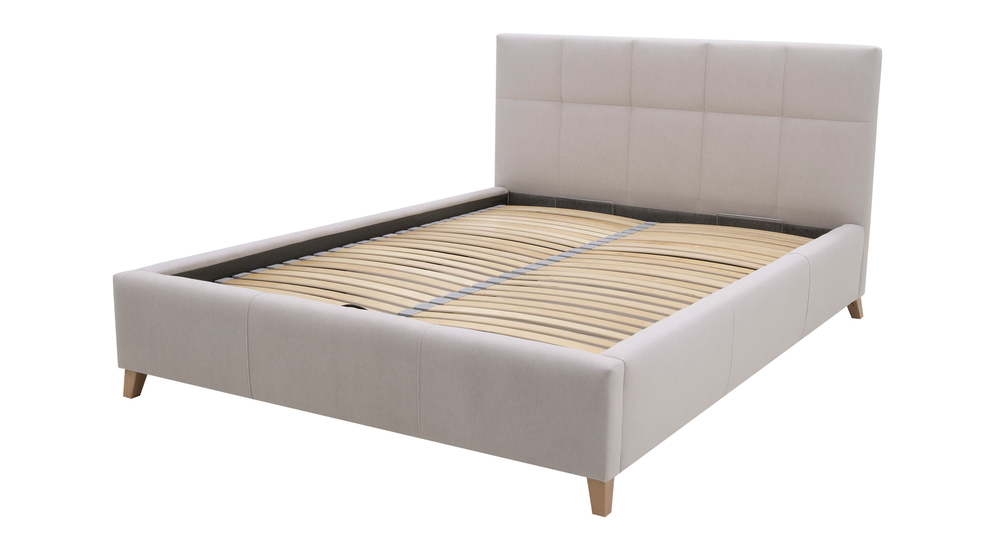 Łóżko pikowane beżowe VELVA FULL 160x220 cm