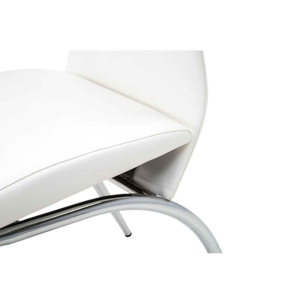 Krzesło białe z ekoskóry VILLA