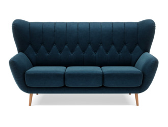 Sofa uszak 3-osobowa ciemnoniebieska KELSO